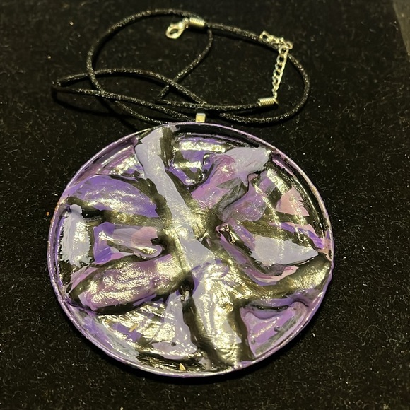 Exclusive Rare Unique One of a Kind Abstract Purple Pendant Necklace - Picture 7 of 17